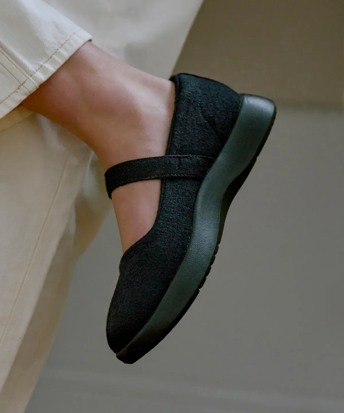 [Lim Yoona X LE MOUTON] Merino Wool Mary Jane Sneakers
