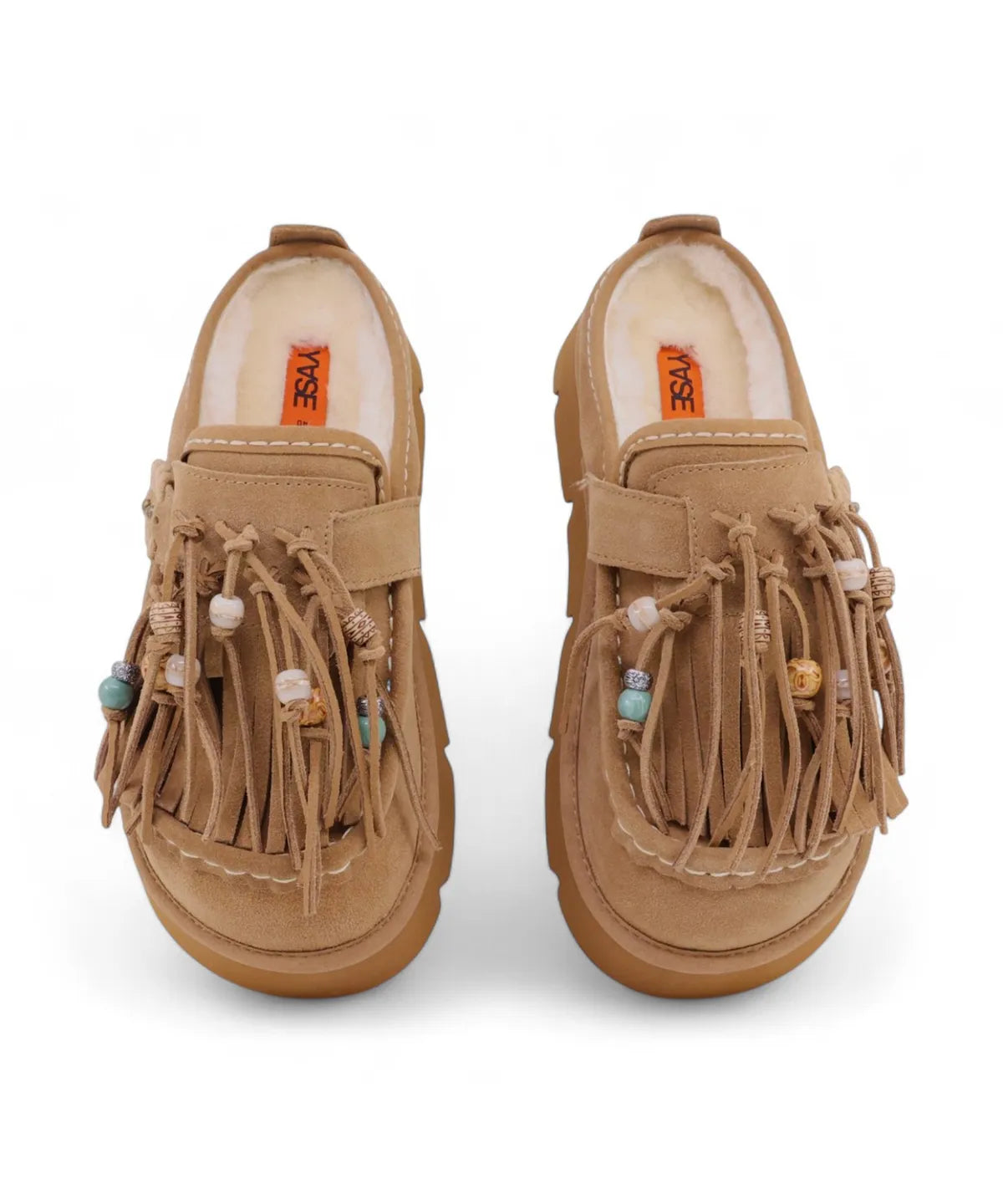 [BTS Suga Worn] Songi Songi × Yase Native Tassel Natural Wool Clog