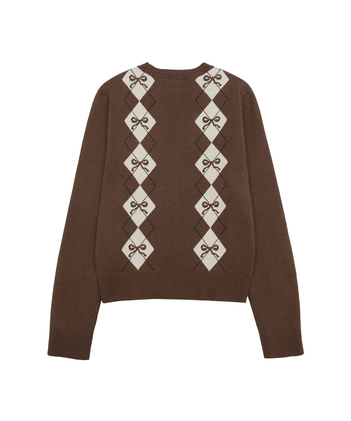 [Qwer Pick] 25FW Ames Crop V Neck Argyle Cardigan