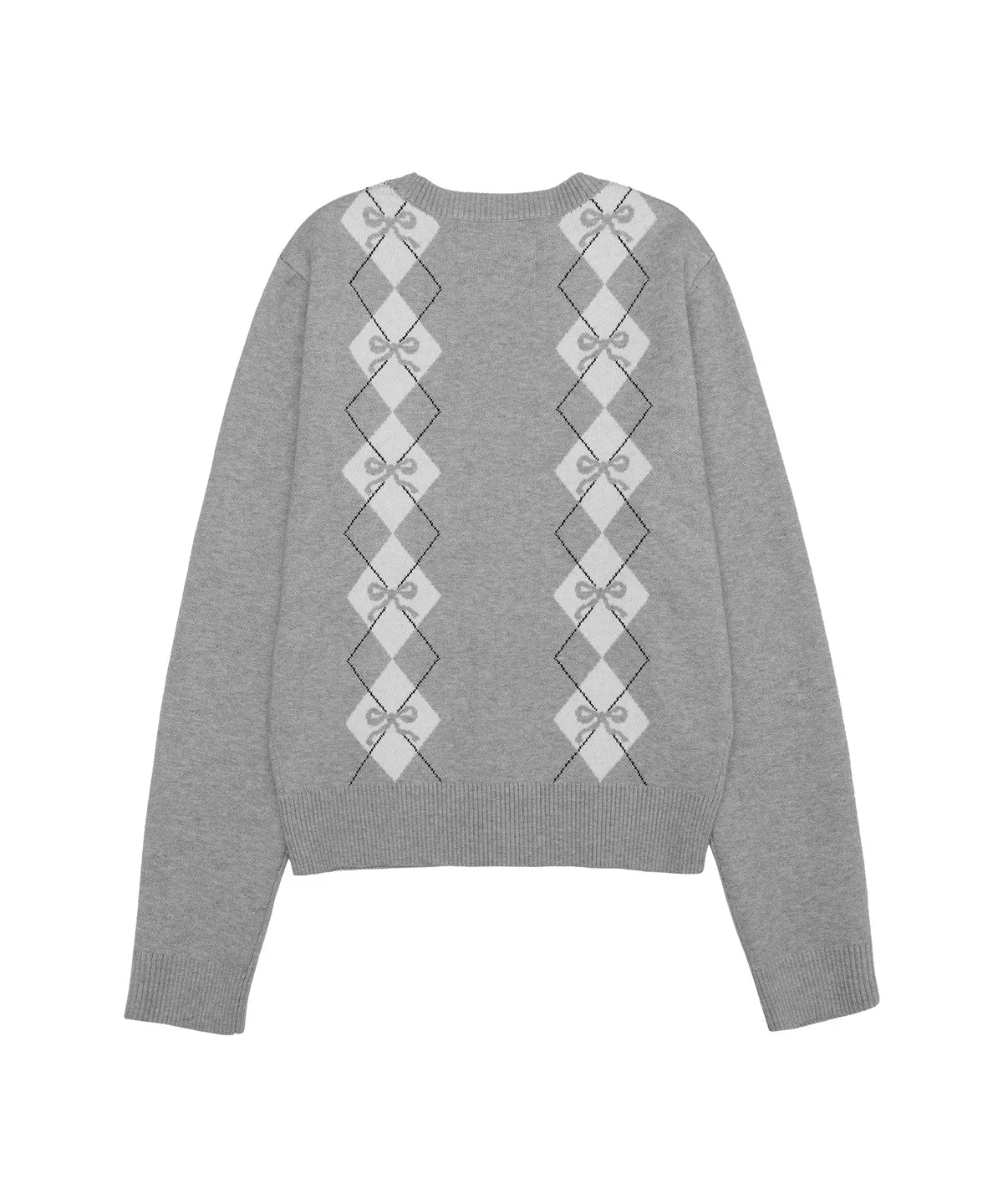 [Qwer Pick] 25FW Ames Crop V Neck Argyle Cardigan