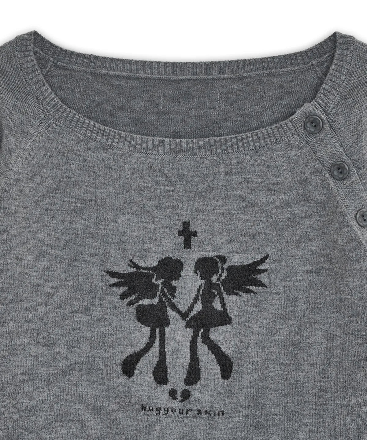 HUG YOUR SKIN Fallen Angel Button Knit Top