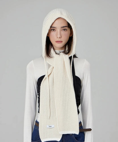 [B.I Worn] Varzar Logo Label Hood Muffler