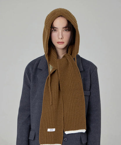 [B.I Worn] Varzar Logo Label Hood Muffler