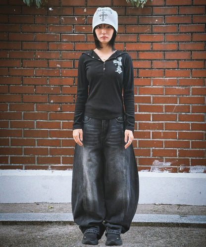 DAMISH Warm Cross Cozy Snap Hoodie