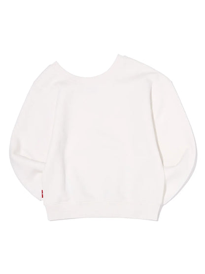 [Ive Lee Seo Worn] Kirsh X Pyitu Graphic Off-Shoulder Crop Sweatshirt