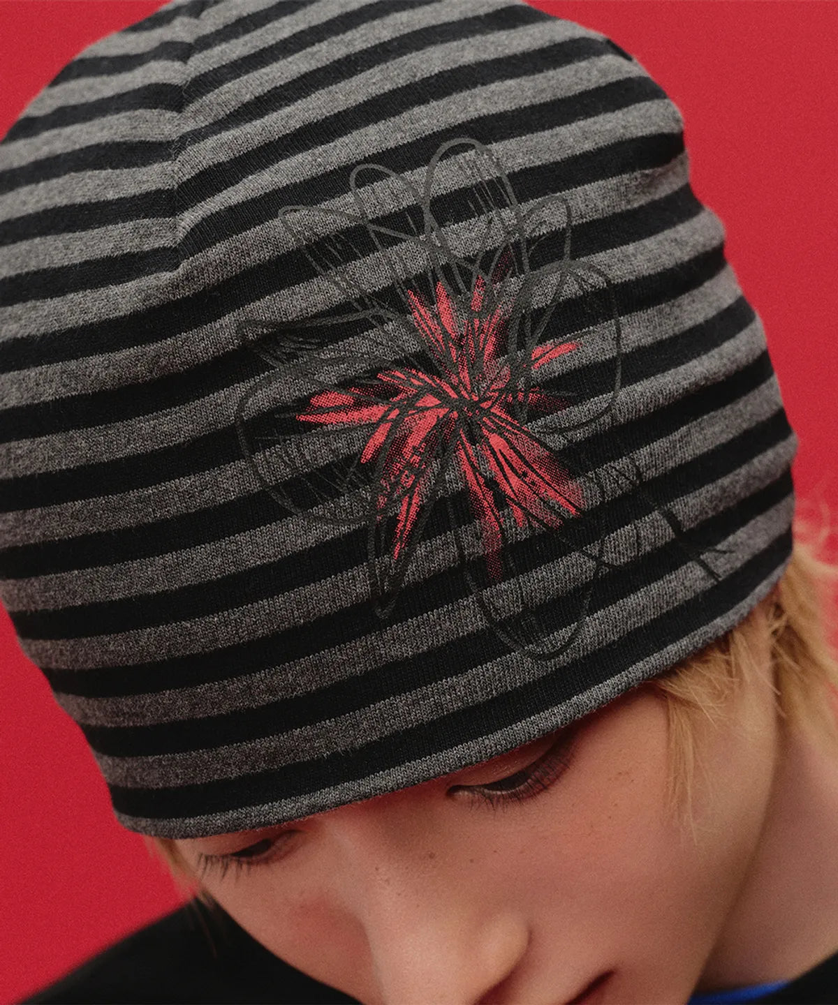 CAVISH × KickFlip Donghwa Flower Drawing Beanie Black