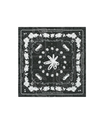CAVISH × KickFlip Donghwa Flower Drawing Bandana Black