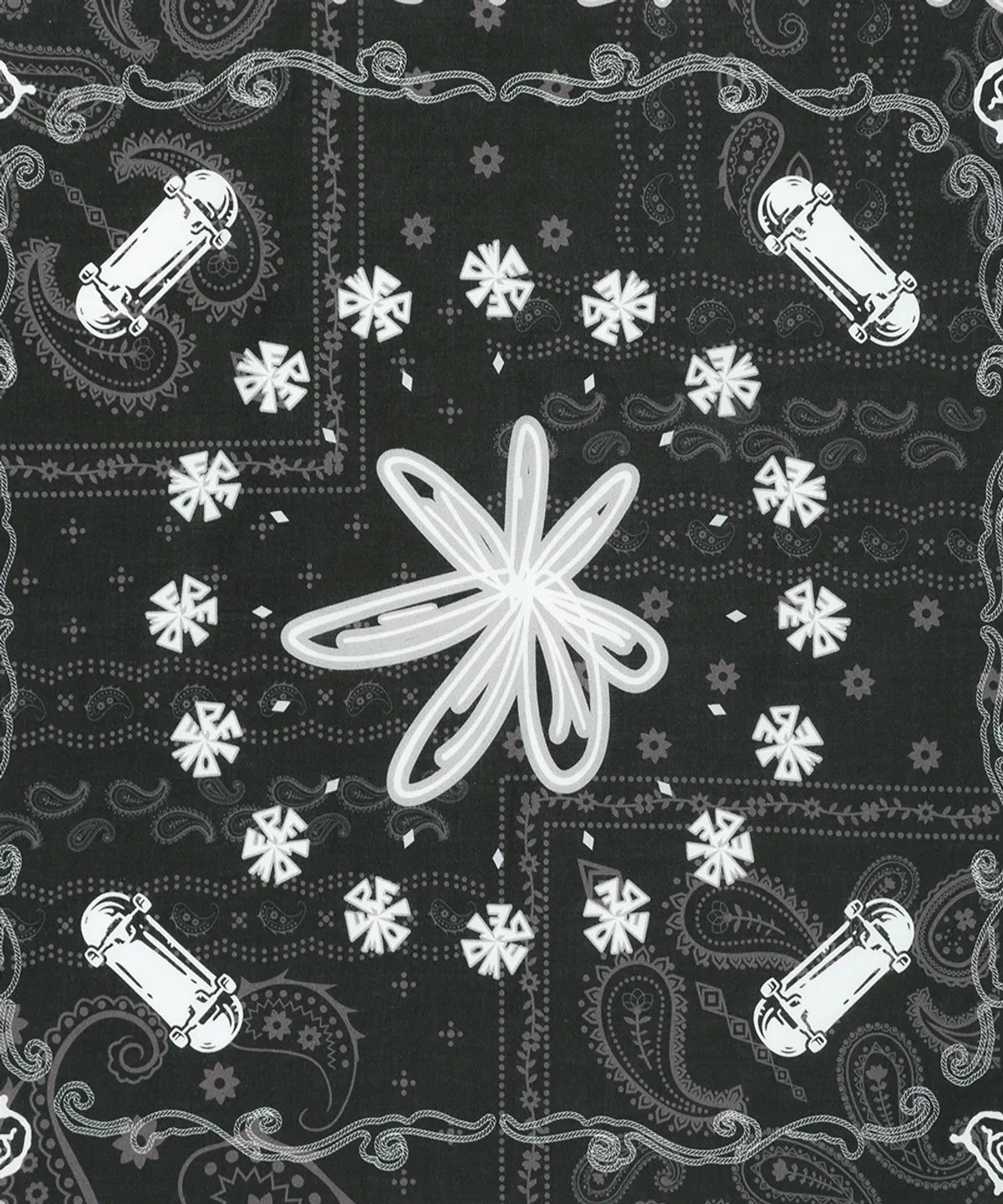 CAVISH × KickFlip Donghwa Flower Drawing Bandana Black