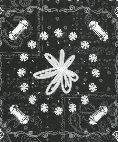 CAVISH × KickFlip Donghwa Flower Drawing Bandana Black