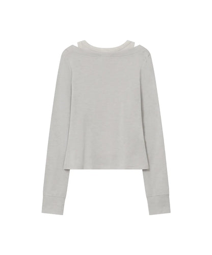 [Ive Rei Pick] Miseki Seoul Layered line sheer long sleeve