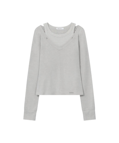 [Ive Rei Pick] Miseki Seoul Layered line sheer long sleeve