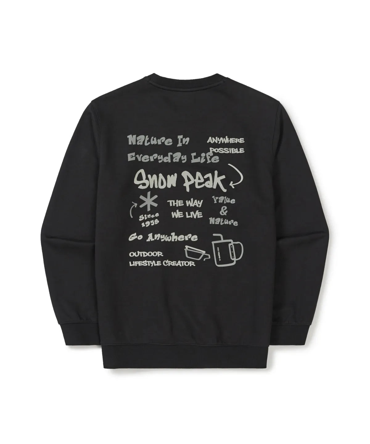 [BTS V Pick] 26SS Snow Peak Doodle Graphic Sweatshirt