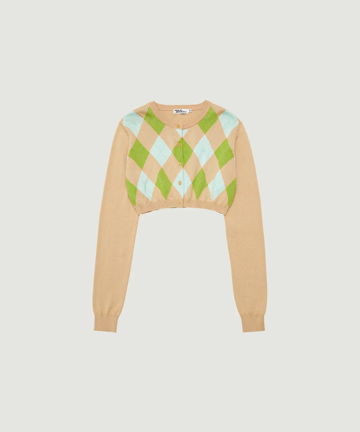 [Twice Nayeon Worn] Grove Veni Argyle Crop Cardigan