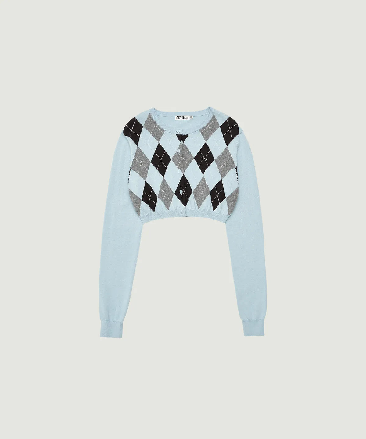 [Twice Nayeon Worn] Grove Veni Argyle Crop Cardigan