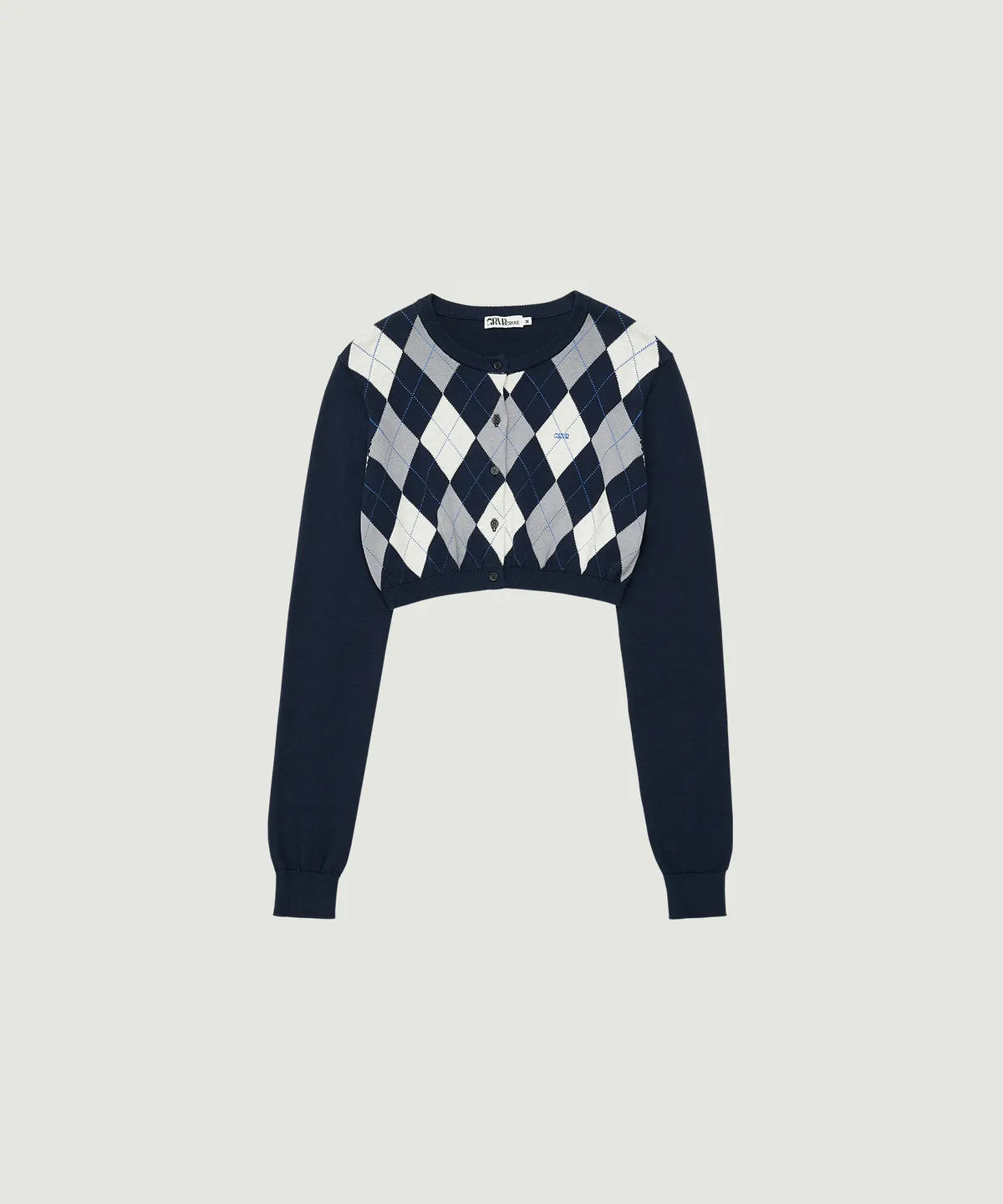 [Twice Nayeon Worn] Grove Veni Argyle Crop Cardigan
