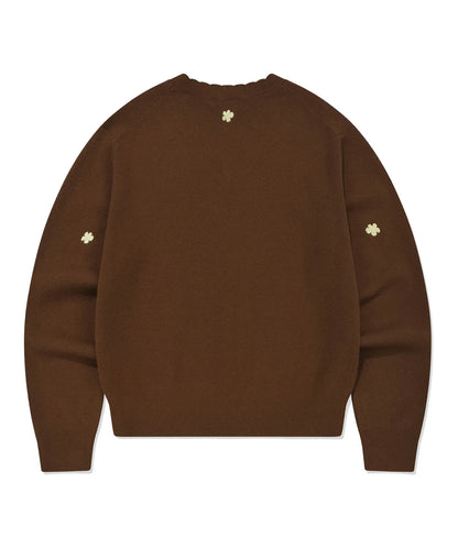 [Aespa Giselle Worn] 26SS Women's Lily Dot V-Neck Pullover Brown