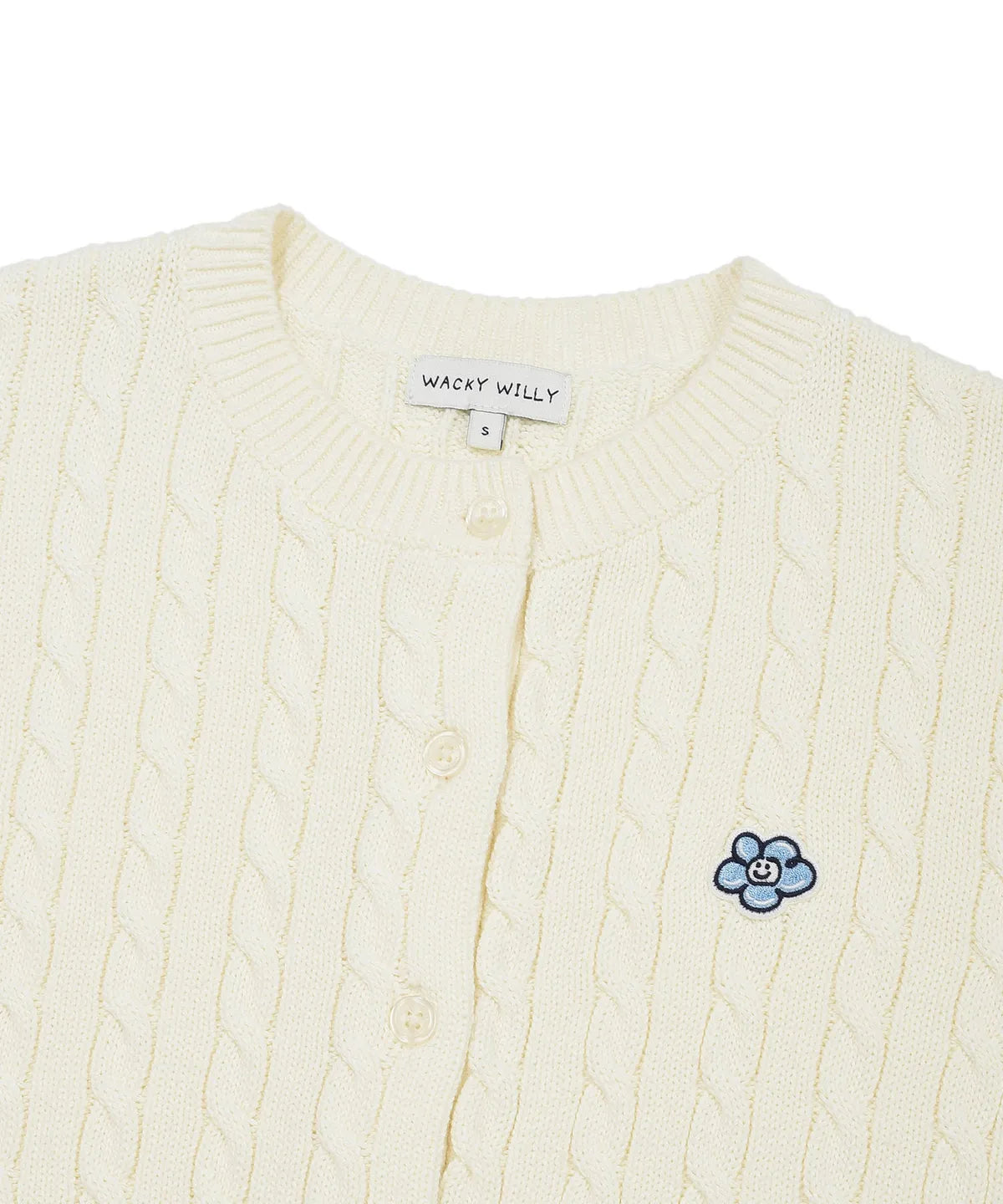 [Aespa Giselle Worn] 26SS Wacky Willy  Women's Cable Round Neck Cardigan