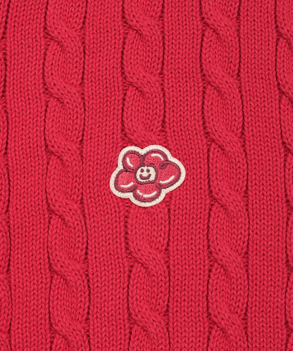 [Aespa Giselle Worn] 26SS Wacky Willy  Women's Cable Round Neck Cardigan