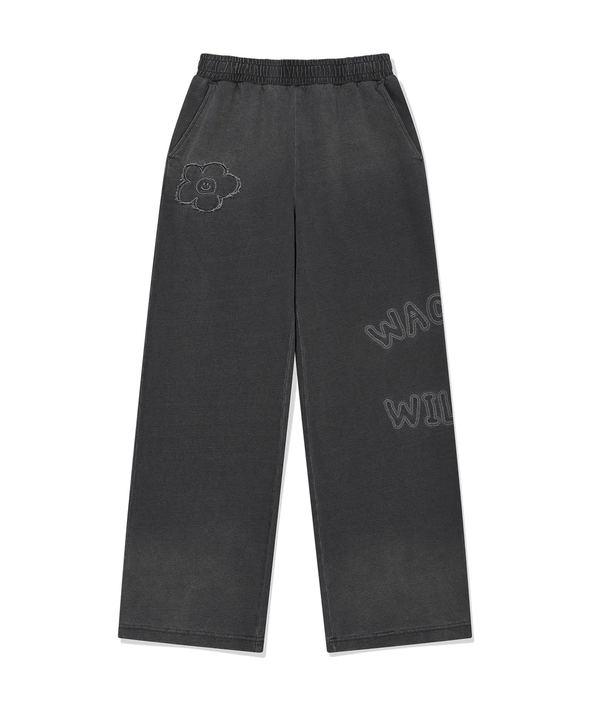 [Aespa Giselle Worn] 26SS Wacky Willy Women's Big Lily denim washed Zip-Up Hoodie/ Sweatpants Gray