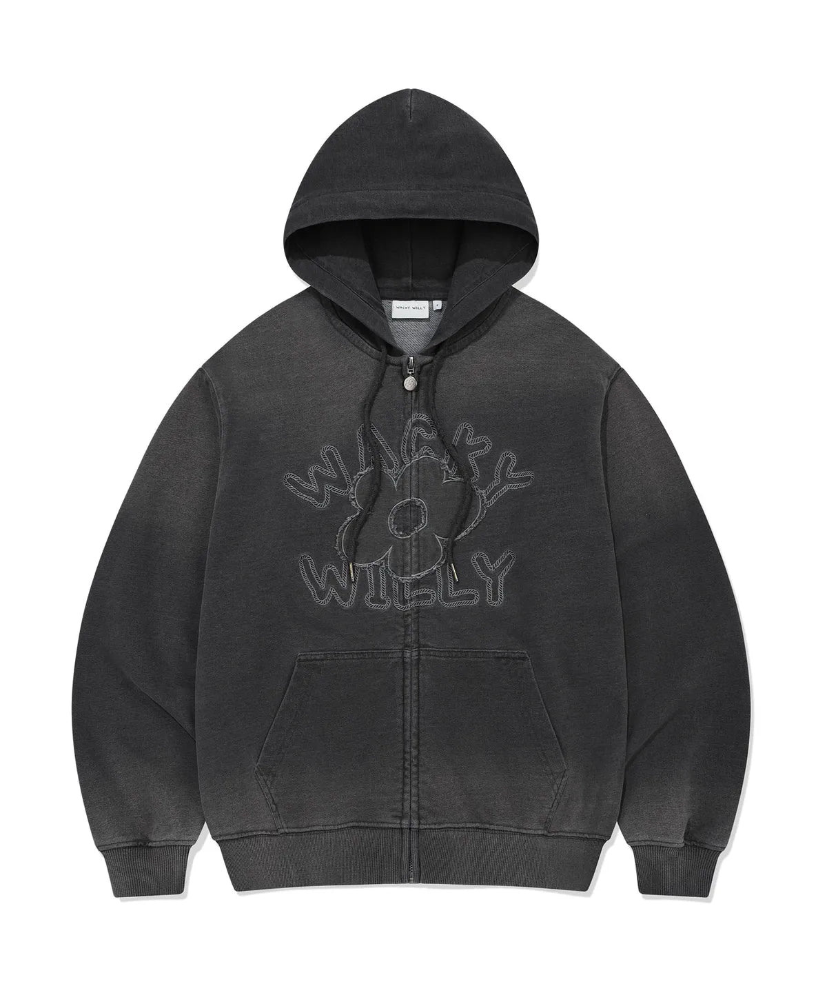 [Aespa Giselle Worn] 26SS Wacky Willy Women's Big Lily denim washed Zip-Up Hoodie/ Sweatpants Gray