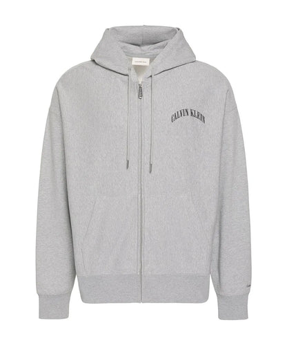 [Ateez Mingi Pick] Calvin Klein Premium Terry Hooded Zip-Up Sweatshirt Gray