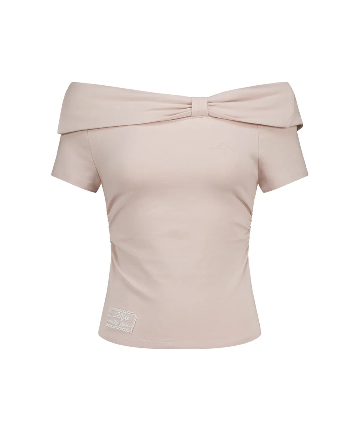 [Hearts2Hearts Carmen Worn] Illigo Bow Off-shoulder Tee