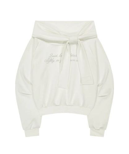 ILLIGO Pure Bow Off-Shoulder Sweatshirt