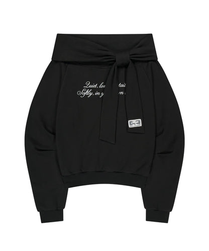 ILLIGO Pure Bow Off-Shoulder Sweatshirt