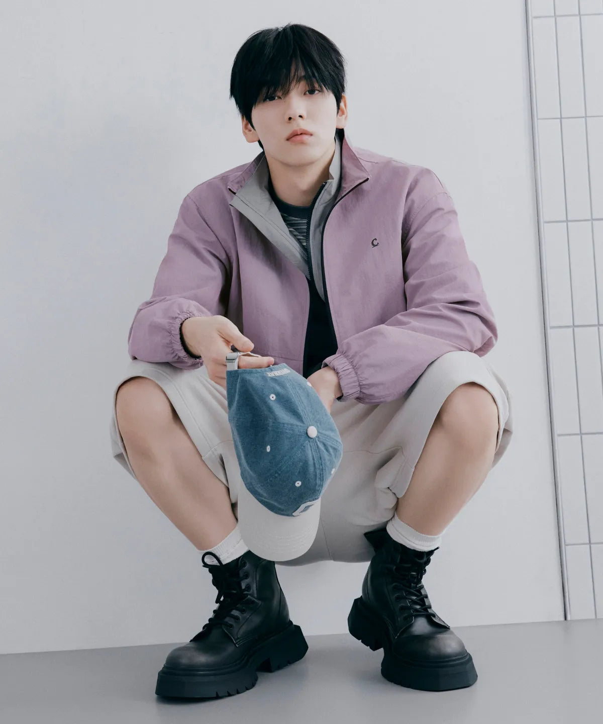 [TXT Soobin Worn] 26SS Covernat C Logo Cozy Fit Washed Color Block Ball Cap