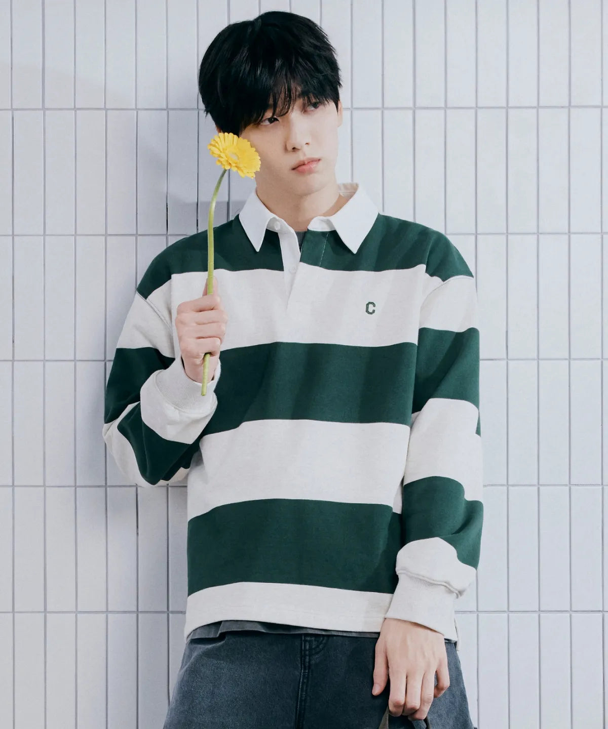 [TXT Soobin Pick] 26SS Covernat Small C Logo Rugby Man-to-Man Oatmeal