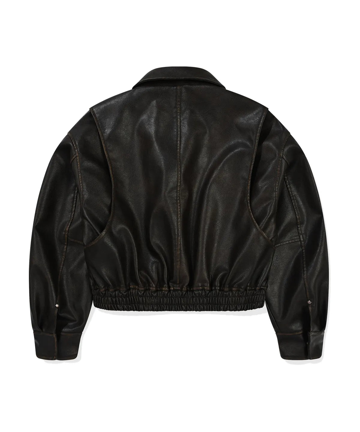 [Aespa Giselle Worn] 26SS Wacky Willy Women's Crop Leather Jacket Brown