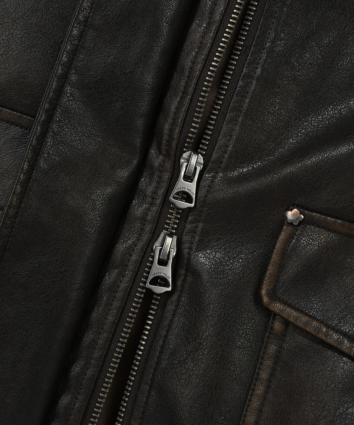 [Aespa Giselle Worn] 26SS Wacky Willy Women's Crop Leather Jacket Brown