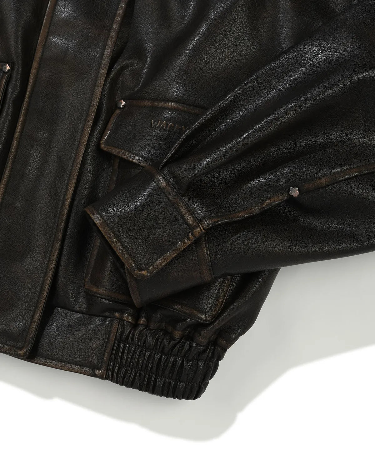 [Aespa Giselle Worn] 26SS Wacky Willy Women's Crop Leather Jacket Brown