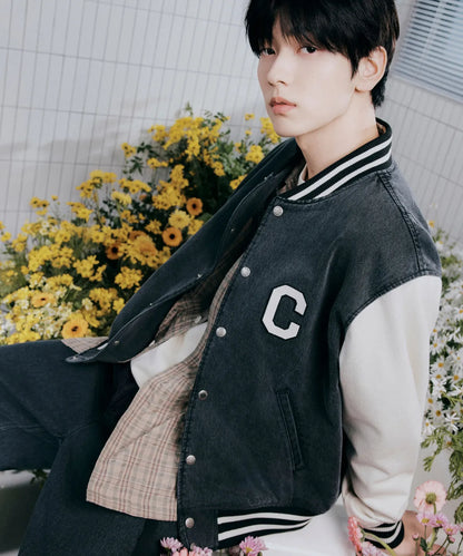 [TXT Soobin Worn] 26SS Covernat  Ringsa C Logo Denim Varsity