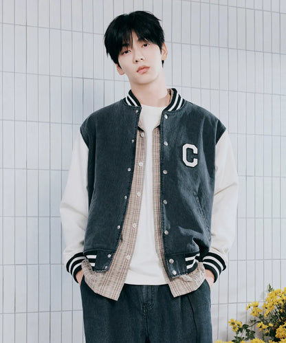 [TXT Soobin Worn] 26SS Covernat  Ringsa C Logo Denim Varsity