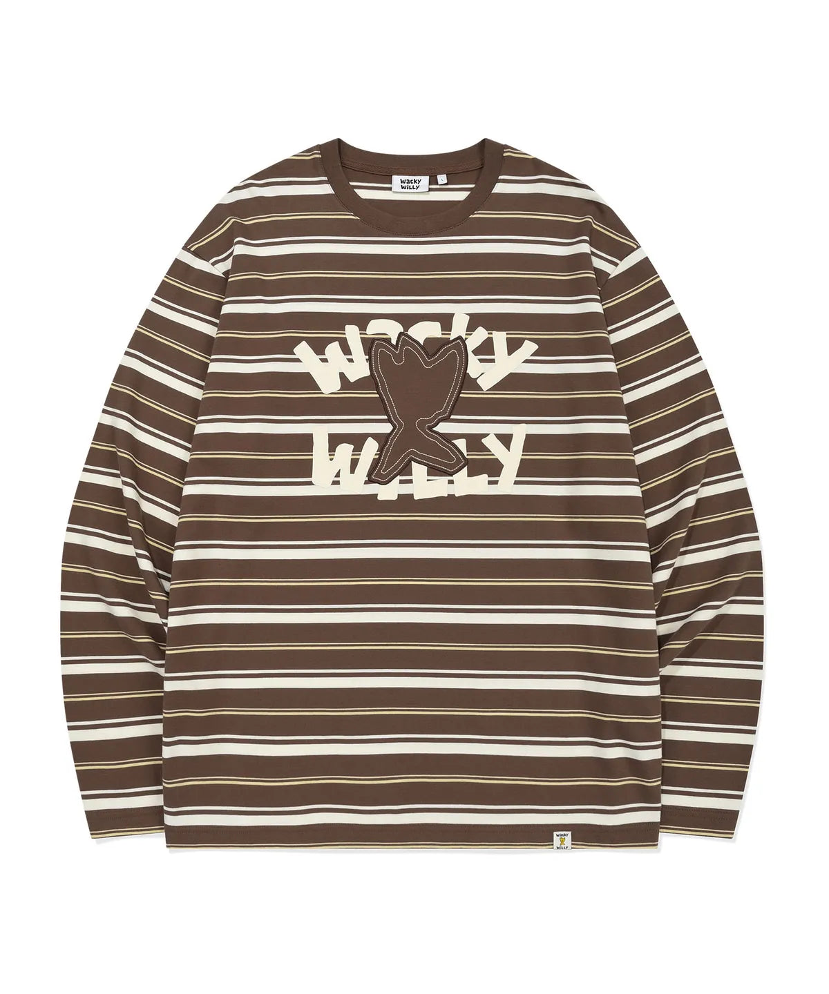 [BTS Jimin Worn] WACKY WILLY One-Point Stripe Long Sleeve - Brown