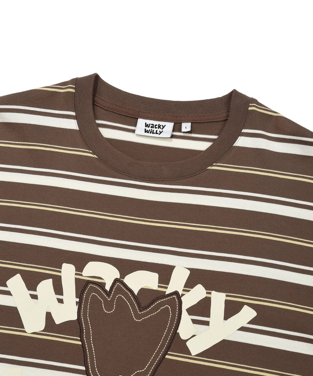 [BTS Jimin Worn] WACKY WILLY One-Point Stripe Long Sleeve - Brown