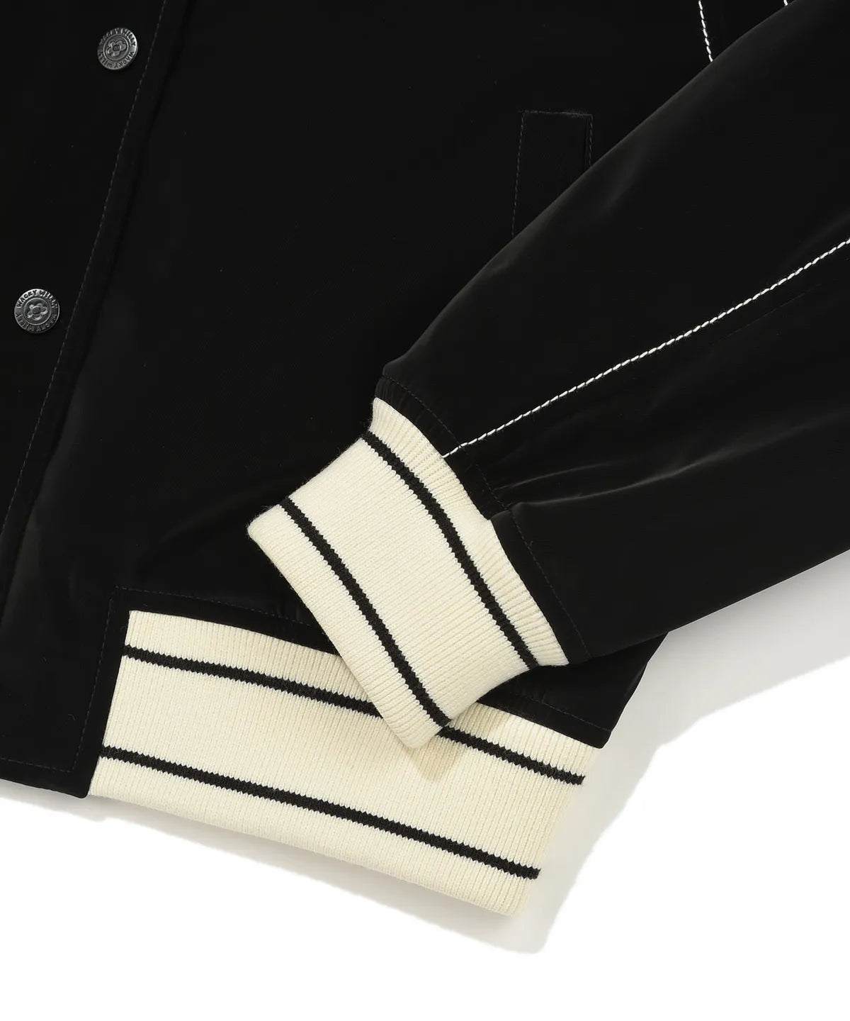 [Aespa Giselle Worn] 26SS Wacky Willy Women's Velvet-Like Varsity Jacket in Black