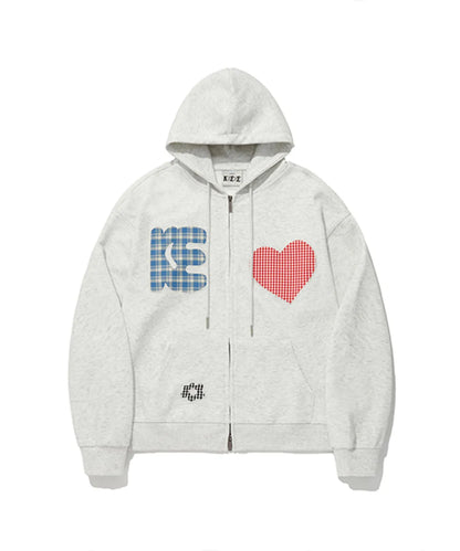 KKEEE Wappen Cozy Two-Way Hooded Zip-Up