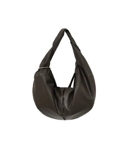 [IVE LIZ WORN] Matin Kim - TWIST HANDLE LARGE HOBO BAG IN DARK BROWN