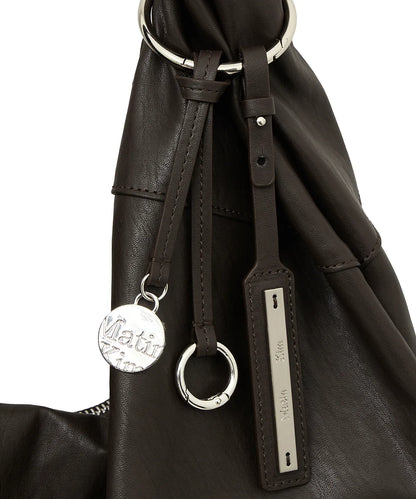 [IVE LIZ WORN] Matin Kim - TWIST HANDLE LARGE HOBO BAG IN DARK BROWN