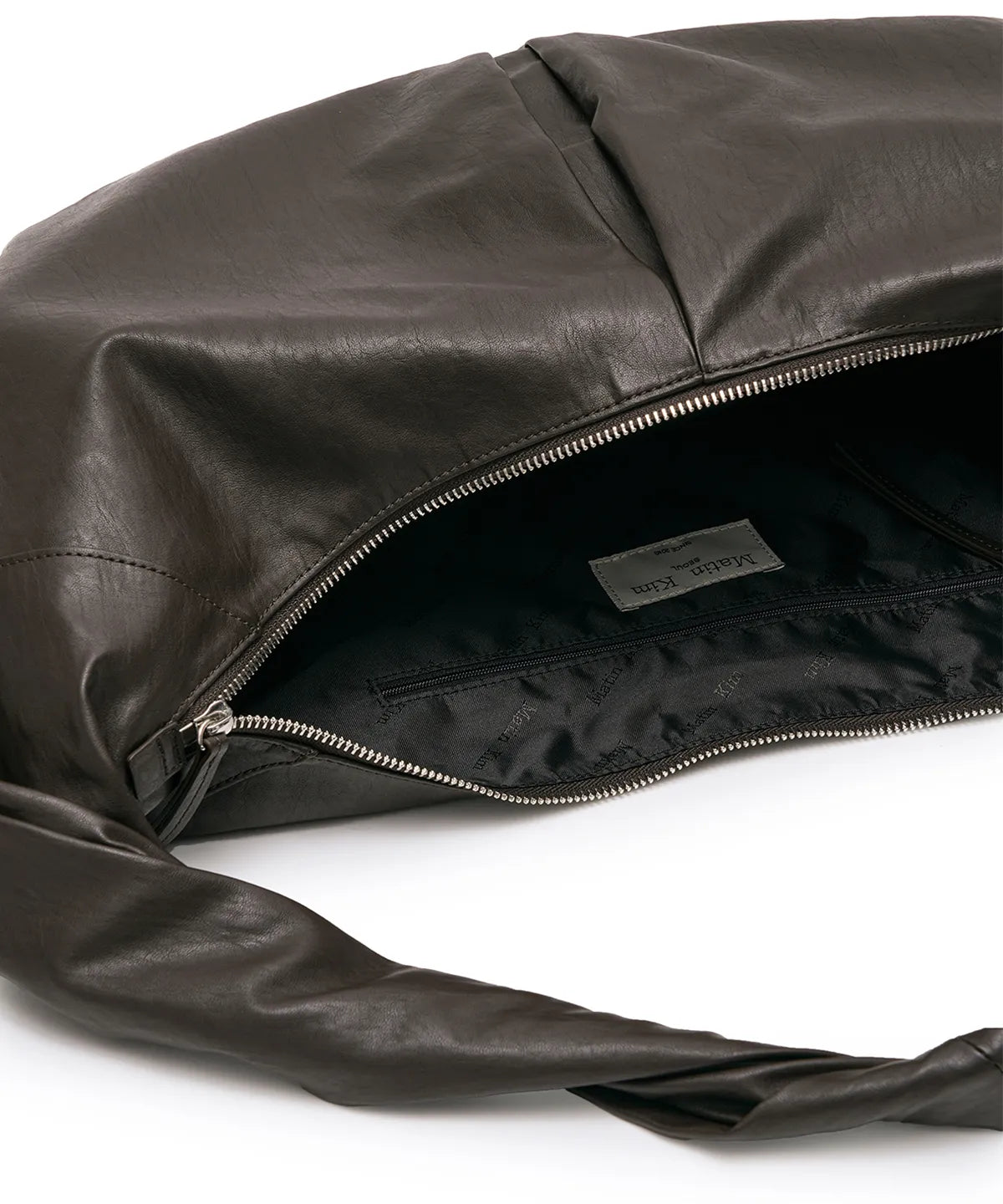 [IVE LIZ WORN] Matin Kim - TWIST HANDLE LARGE HOBO BAG IN DARK BROWN