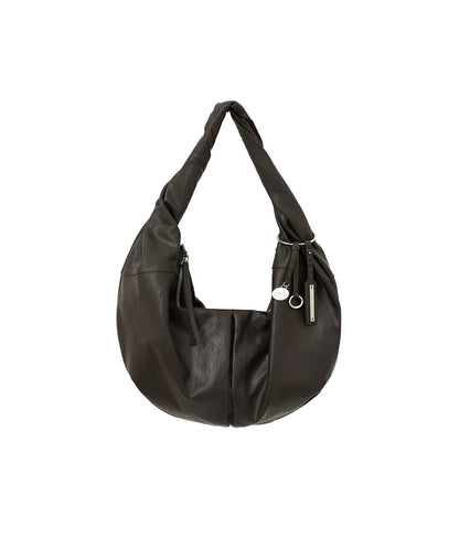 [IVE LIZ WORN] Matin Kim - TWIST HANDLE LARGE HOBO BAG IN DARK BROWN