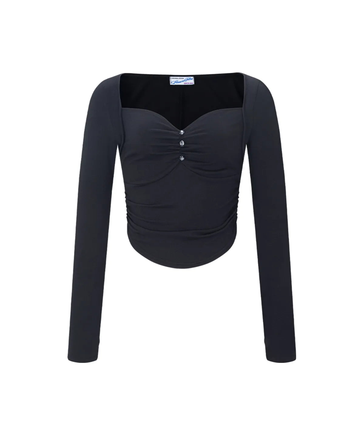 [Aespa Karina Worn] PLEASENOFOLLOW Amanda Shirring Long Sleeve Top