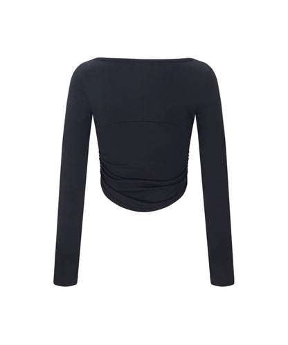 [Aespa Karina Worn] PLEASENOFOLLOW Amanda Shirring Long Sleeve Top