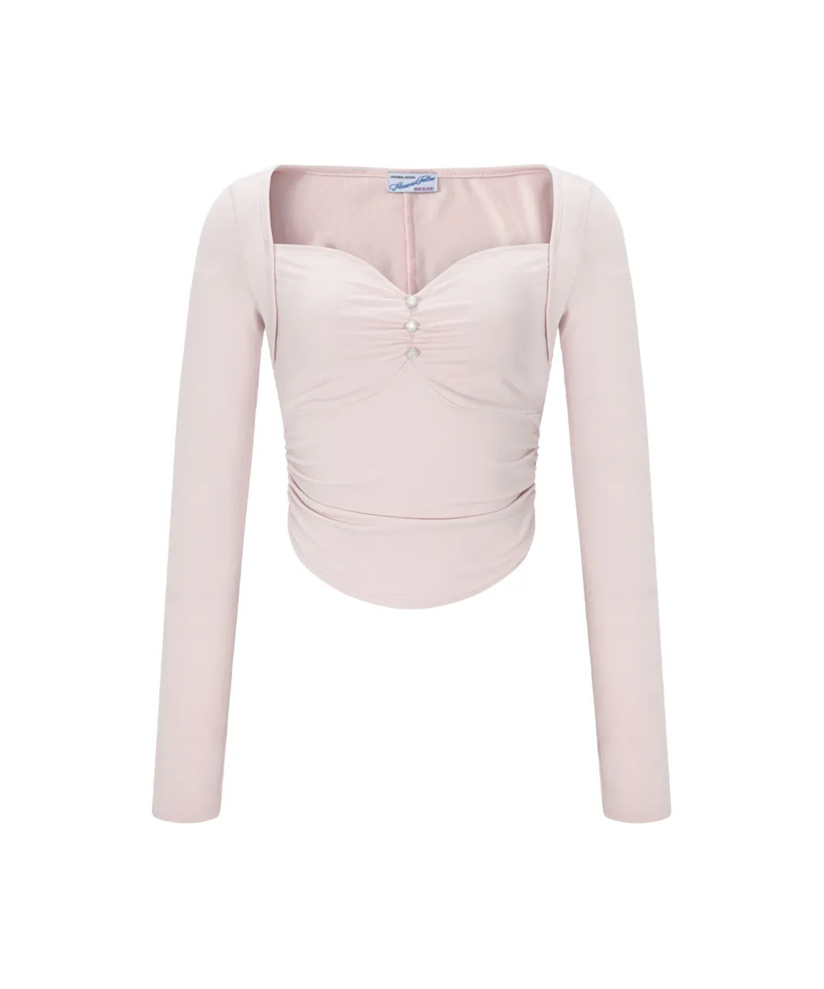 [Aespa Karina Worn] PLEASENOFOLLOW Amanda Shirring Long Sleeve Top