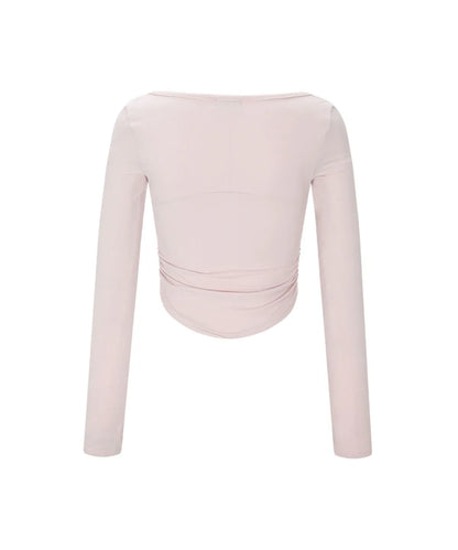 [Aespa Karina Worn] PLEASENOFOLLOW Amanda Shirring Long Sleeve Top