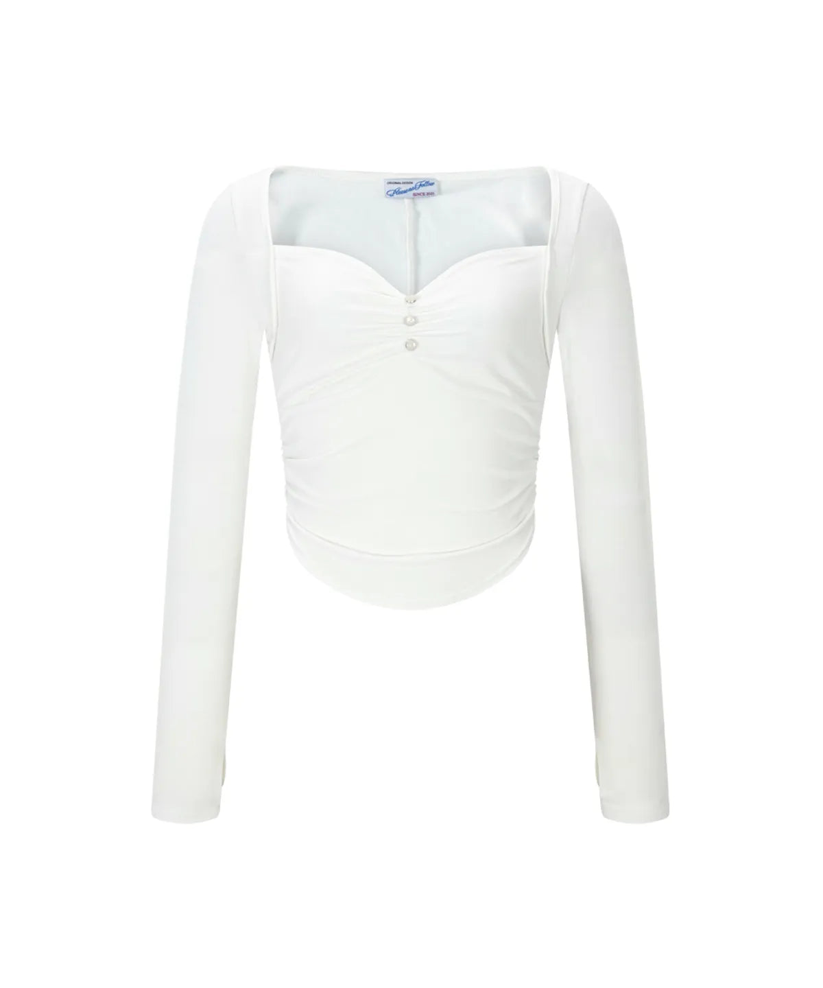 [Aespa Karina Worn] PLEASENOFOLLOW Amanda Shirring Long Sleeve Top