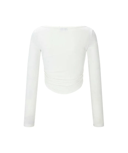 [Aespa Karina Worn] PLEASENOFOLLOW Amanda Shirring Long Sleeve Top