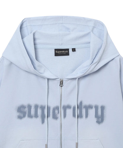 [Illit Moka Pick] 26SS Superdry Women's Faded Hooded Zip-Up Sky Blue